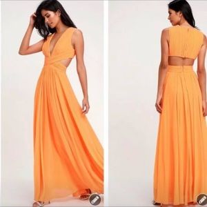 Lulu orange bridesmaid dress